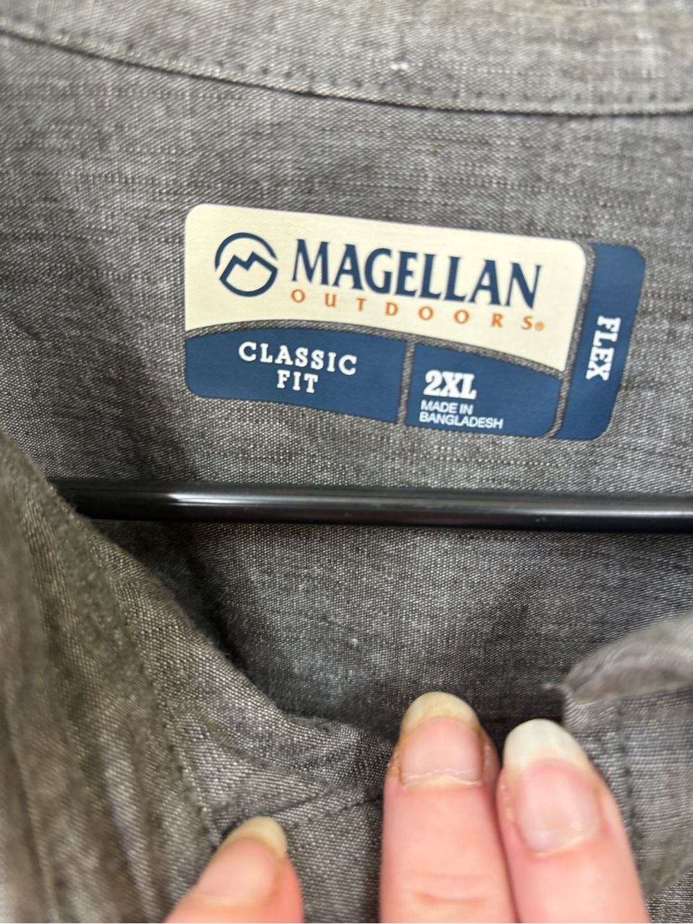 Magellan flex gray long sleeve pearl snap Shirt size XXL-NWT pecos ridge - Picture 3 of 5